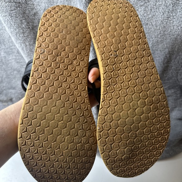 Time and Tru‎ Hooded Thong Sandals Women's L Black Flat Memory Foam Comfort Boho - Picture 6 of 10